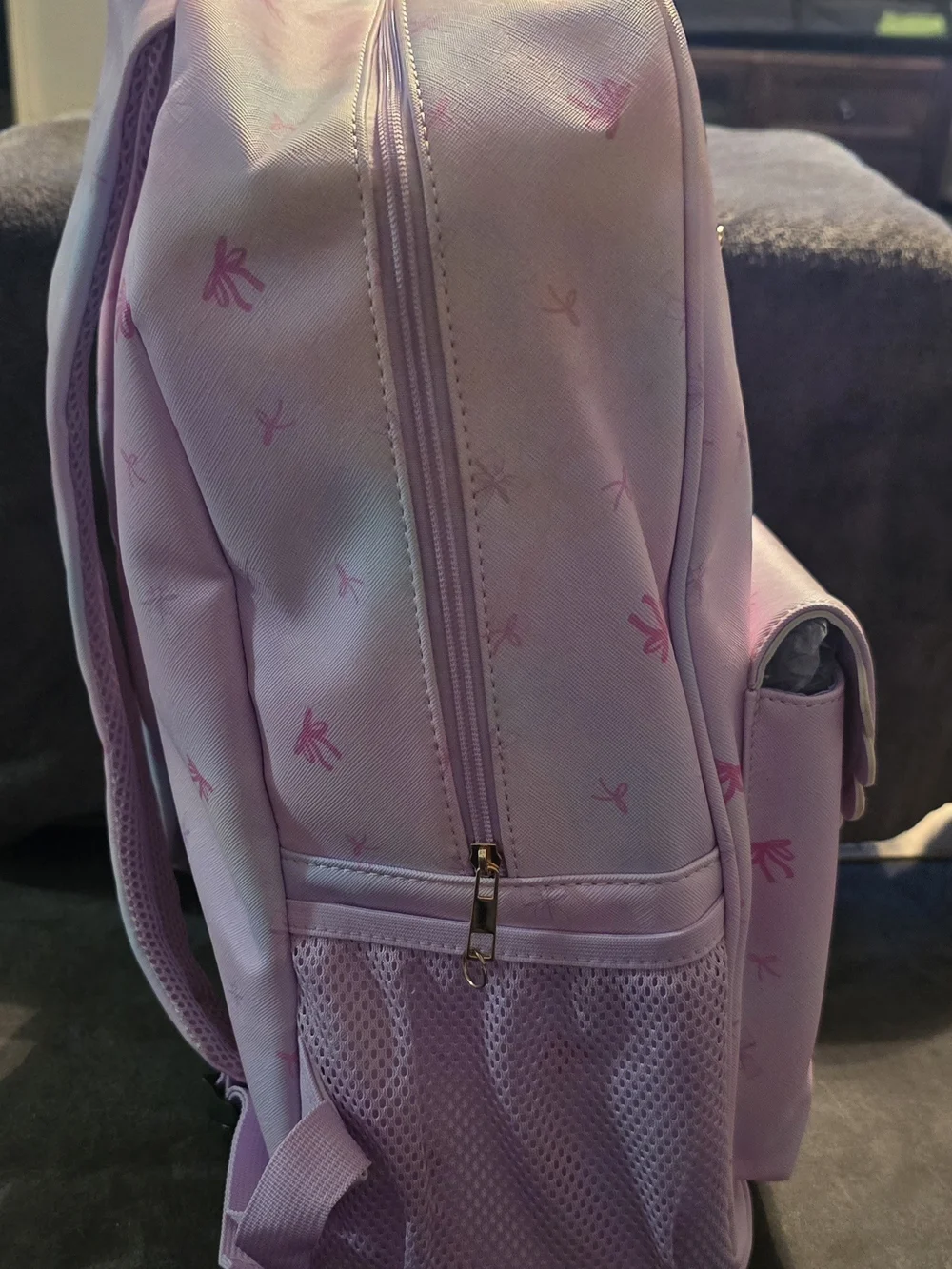 Kids' Pastel Pink Bow Accent Backpack - Cute Scallop Front Pocket